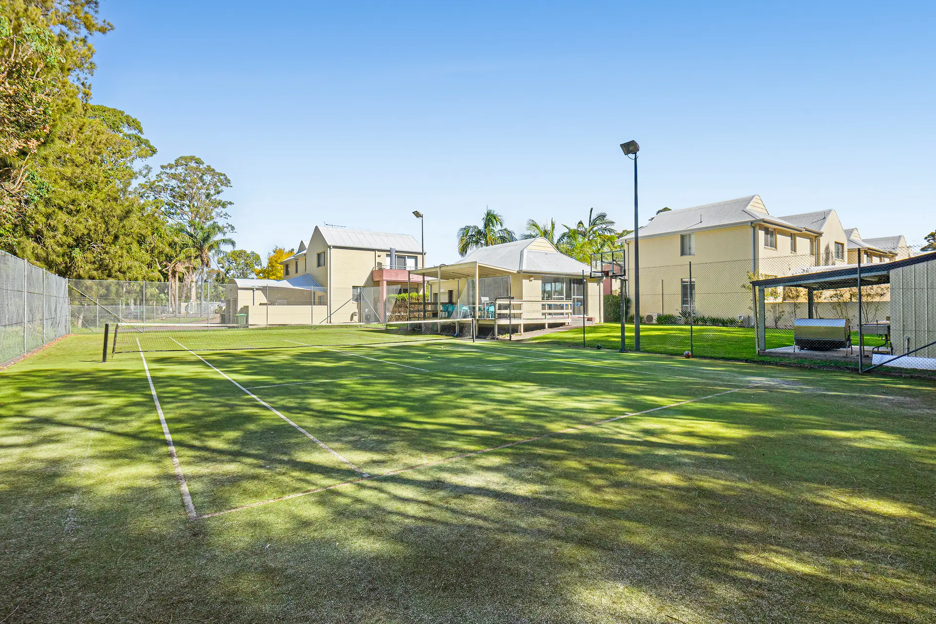 The complex’s tennis court